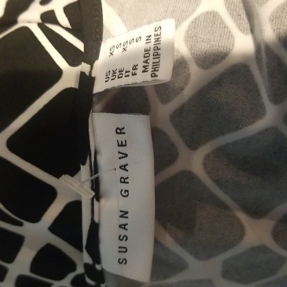 3/$25 Susan Graver Size XS Black White Cold Shoulder Dress - Picture 5 of 6